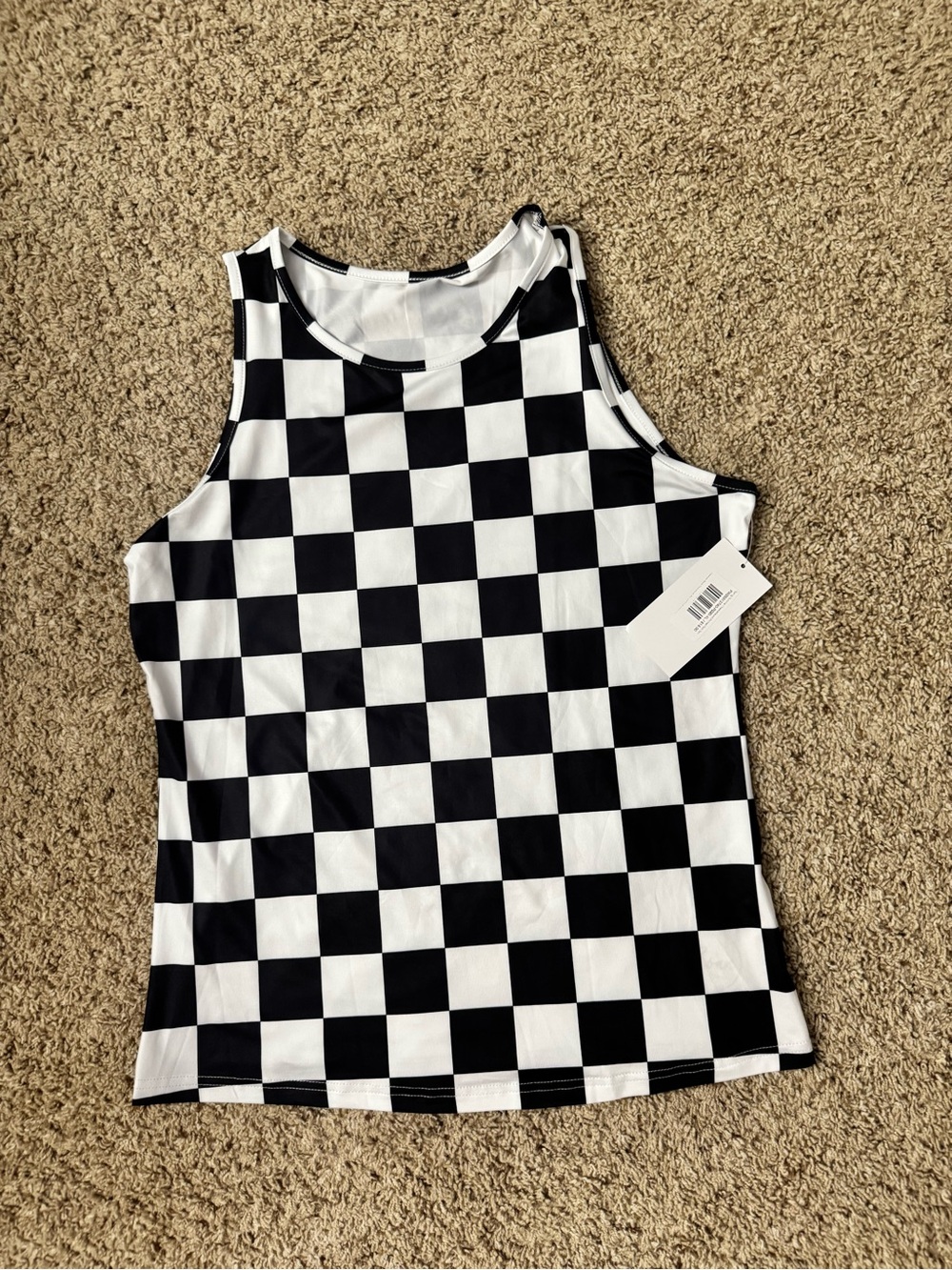 Black & White Checkerboard Tank Top - Women’s NWT
